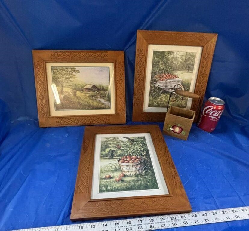 Framed Prints w/Apple Theme & Small Apple Caddy