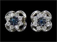 Sterling silver Lafonn blue and white moissanite