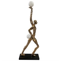 French Gold Abstract Fashion Statue Floor Lamp 33"