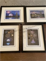 Collection of framed matted Disney park pictures