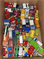 Box of vintage toys hot wheels and more