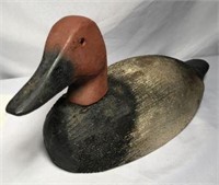 Vintage Wooden Duck Decoy w Glass Eyes