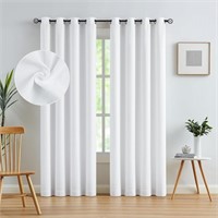 WEST LAKE White Window Curtain Panels 84 Inches Lo