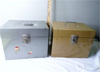 2 Metal Locking File Boxes w/Keys