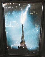 24x33" Framed Paris Eiffel Tower Poster
