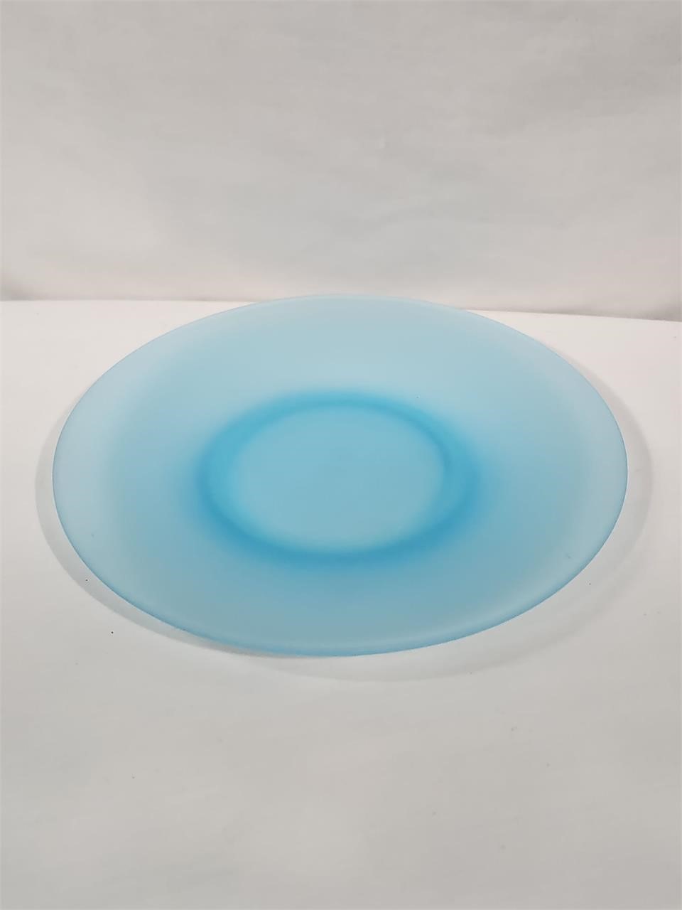 Blue Satin Glass Plate