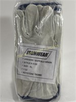 New XL Ironwear Leather Work Gloves