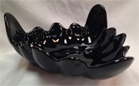 Indiana Black Amethyst Glass Tiara 11" Bowl **Note