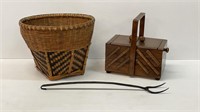 Sewing Box, Flesh Fork & Basket