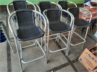 Aluminum bar stools, 2 are missing screws