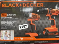 BLACK DECKER 2 TOOL COMBO KIT RETAIL $110