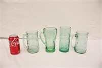 4 Coca Cola Mugs & Glass