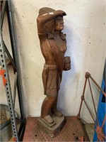 TIMBER CARVED INDIAN CIGAR STORE STATUE- 150CM H