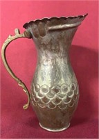 HAND HAMMERED COPPER PITCHER MARKED EQYPT.