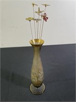 Textured Glass Vase w/ Painted Flowers (8)