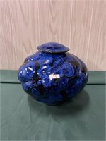 Bill Campbell Pottery Crystalline Cobalt Dbl Urn