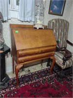 Antique Birds Eye Maple Ladies Secretary Desk