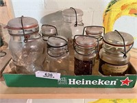 CANNING JARS W/GLASS LIDS