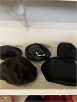 Lot of 4 Vintage Black Ladies Hats
