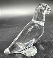 Baccarat Signed Crystal Parrot Art Figurine