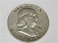 1957 D Franklin Half Dollar Silver Coin