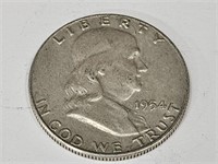 1954 D Franklin Half Dollar Silver Coin