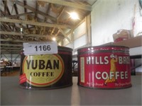 Vintage Yuban & Hills Bros. Coffee Cans/Tins