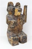 Wooden Chainsaw Art-Bear in Sitting Position