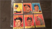 1958 tops vintage baseball card lot with three