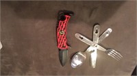 Spring assist knife and utility camping knife