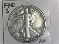 1940-S Walking Liberty Half Dollar