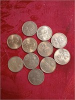 11 Sacagawea dollar coins