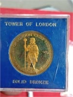 Solid bronze Tower of London coin