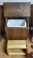Wooden Trash Can & Bread Box