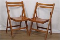 2 MID CENTURY FOLDING ACCENT CHAIRS