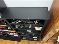 6 shelf black display cabinet, measures: 19"W x