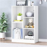 IOTXY Open Shelf Low Bookcase - Wooden 3-Tier Floo