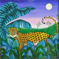 Ronald Chambers "Leopard" acrylic on board