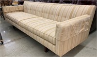 Walnut Mid Century Upholstered Sofa