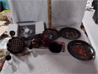 Vtg Russian Plates, SP Centerpiece, Orrefors Clock