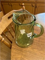 Glass green depression Optic Swirl Pitcher