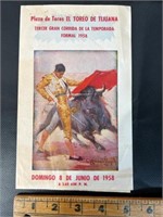 Vintage Bull Fighting program. El Toreo.