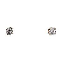 Diamond Solitaire Earrings 14k Gold