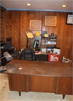 Wooden Desk, Office Chair, Printer & Supplies