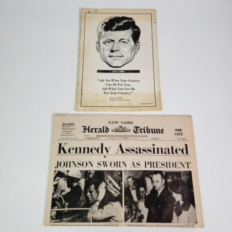 RARE Full NY Herald Tribune--Kennedy -11-23-63