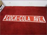Vintage metal street sign. Coca Cola Embossed. 30"