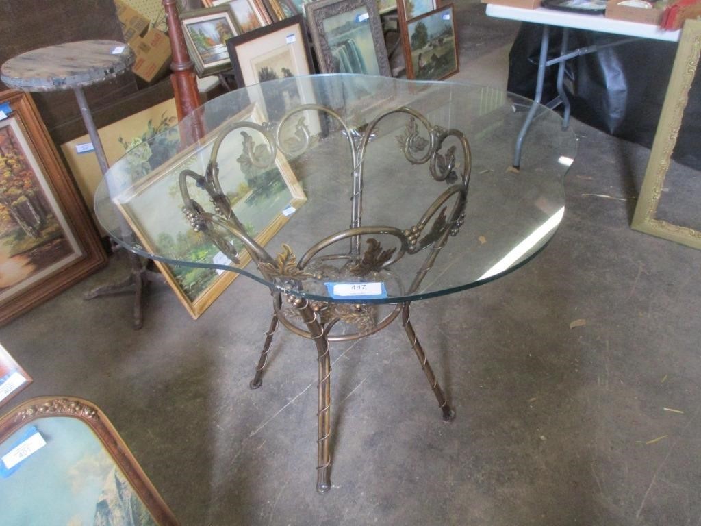 Glass topped table- chipped on edges