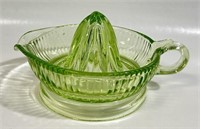 DESIRABLE URANIUM GLASS JUICER W HANDLE