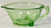 RARE URANIUM GLASS FOOTED MEASURING CUP