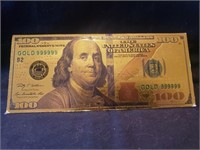 Collector $100. Gold bill